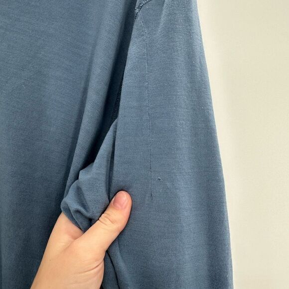 Smartwool Men’s Merino Wool Blue Quarter Zip Size M-XL Flawed - Picture 3 of 10